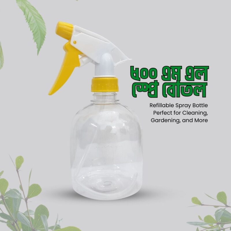 500 ml clear plastic spray bottle with trigger nozzle, ideal for cleaning