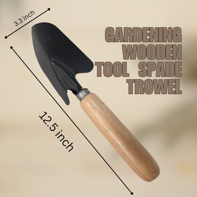 Wooden Handle Garden Spade Trowel with durable iron blade, ideal for digging and planting. Ergonomic design for comfortable use. Priced at 230 BDT, perfect for gardeners of all levels.