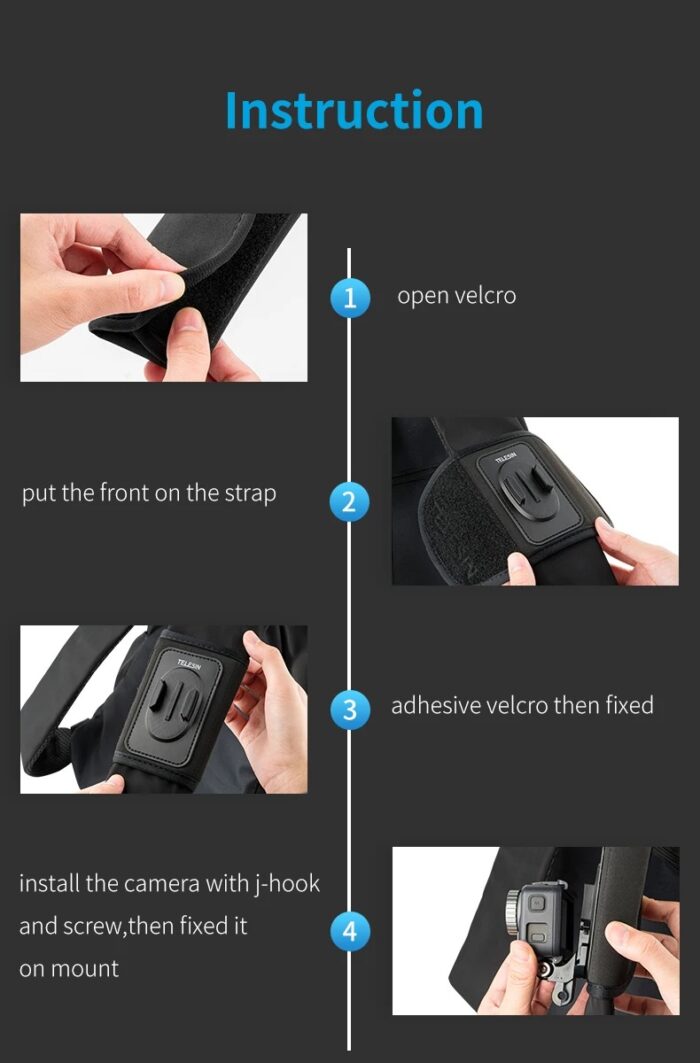 Telesin Strap bracket backpack J-Hook mount for GoPro cameras - Image 2